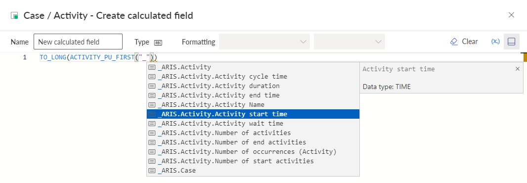 Specify field