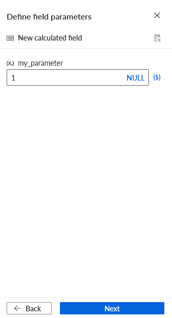 Specify a field parameter