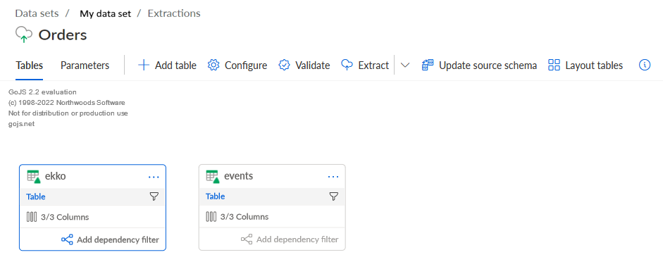 Added extraction tables