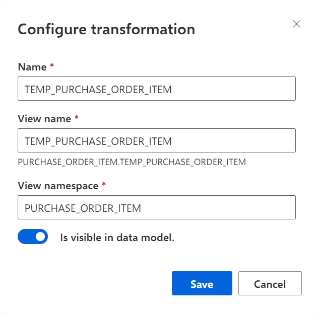 Configure transformations
