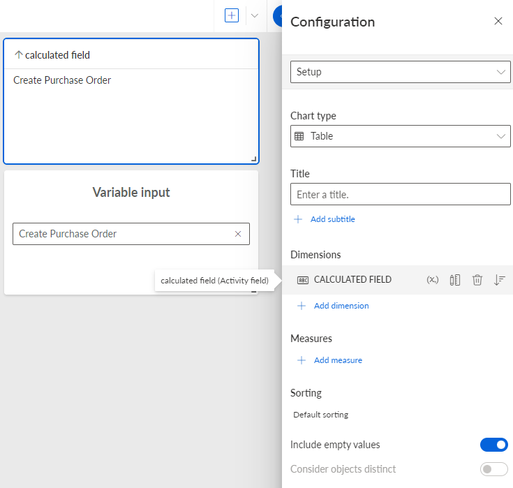 Field with variable