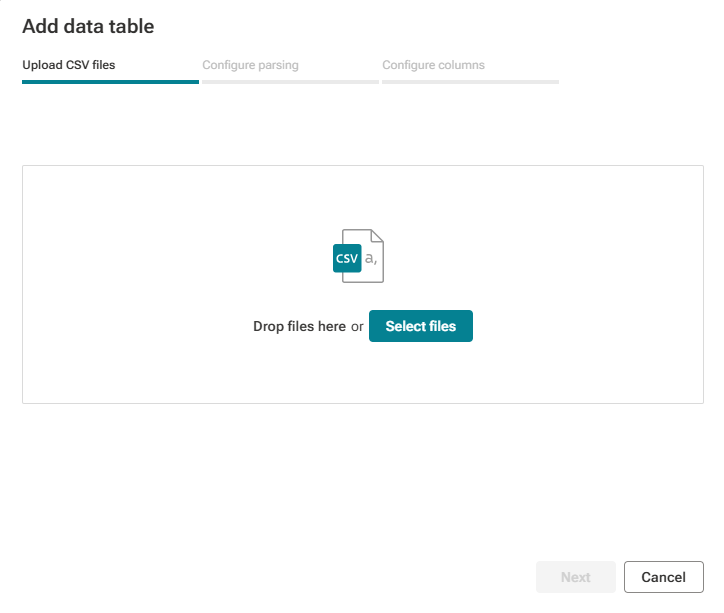 Add data table