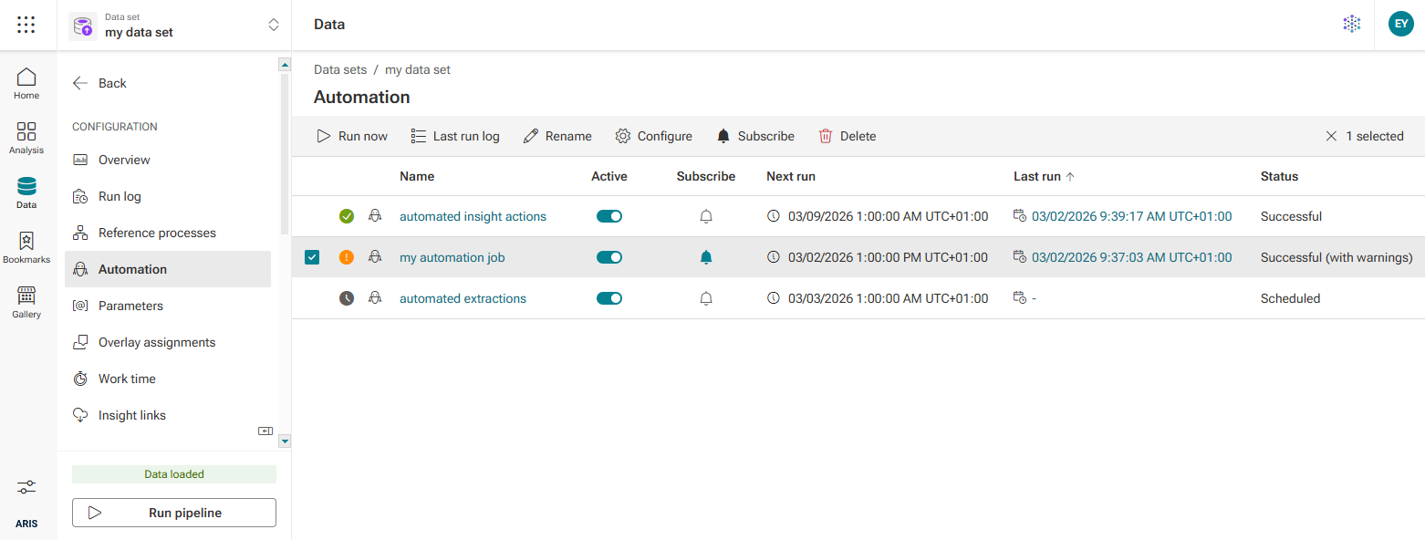 Manage automations