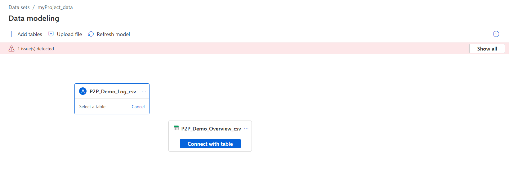 connect with table