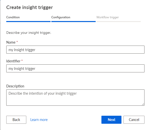 Configure trigger