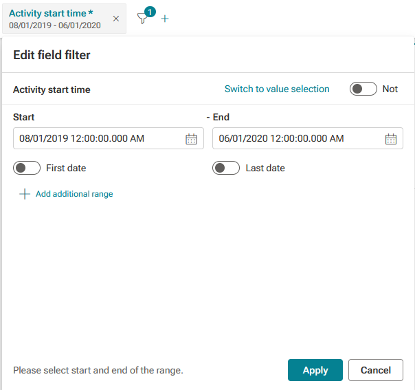 Timestamp filter