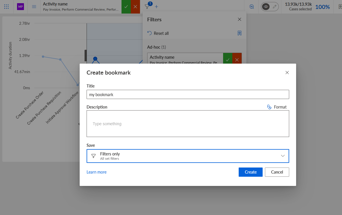 Save filter as bookmark